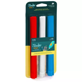 3Doodler Start 3DS-ECO-MIX1-75 3D printimismaterjal Kompostitav plastik Sinine, Punane, Valge 1 g