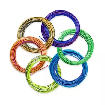 3Doodler FLOW-TRIFILLS 3D printimise materjal Polüpiimhape (PLA) Must, Sinine, Vasekarva, Kuldne, Roheline, Lilla, Punane 260 g