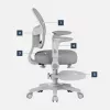 Pöördtool mark adler Junior 5.0 — ergonoomiline võrk seljatugi, vahtpolsterdatud iste, reguleeritav kõrgus 42–54 cm, hall
