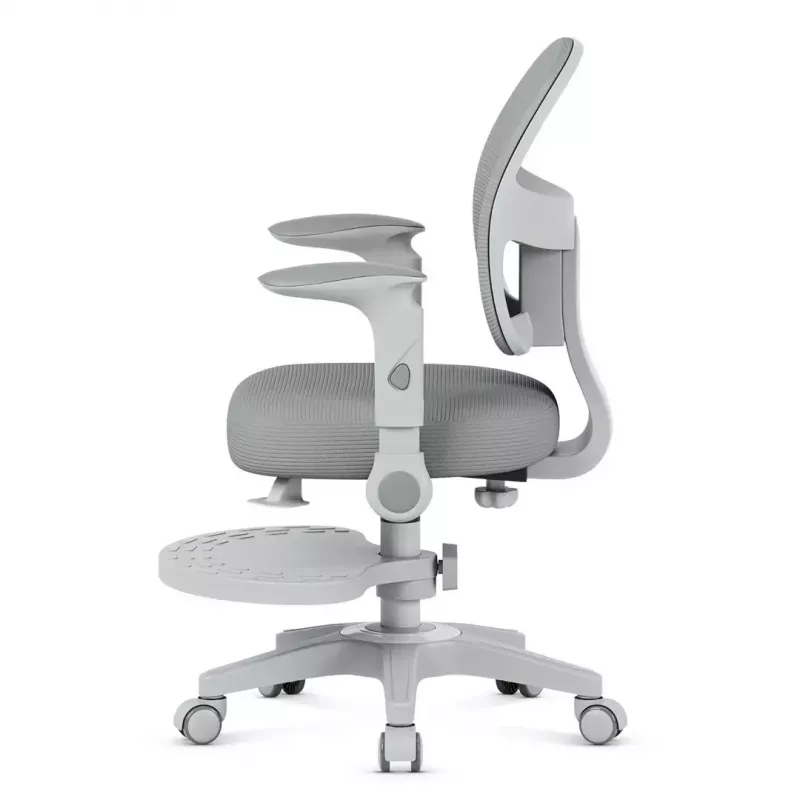 Pöördtool mark adler Junior 5.0 — ergonoomiline võrk seljatugi, vahtpolsterdatud iste, reguleeritav kõrgus 42–54 cm, hall