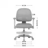Pöördtool mark adler Junior 5.0 — ergonoomiline võrk seljatugi, vahtpolsterdatud iste, reguleeritav kõrgus 42–54 cm, hall