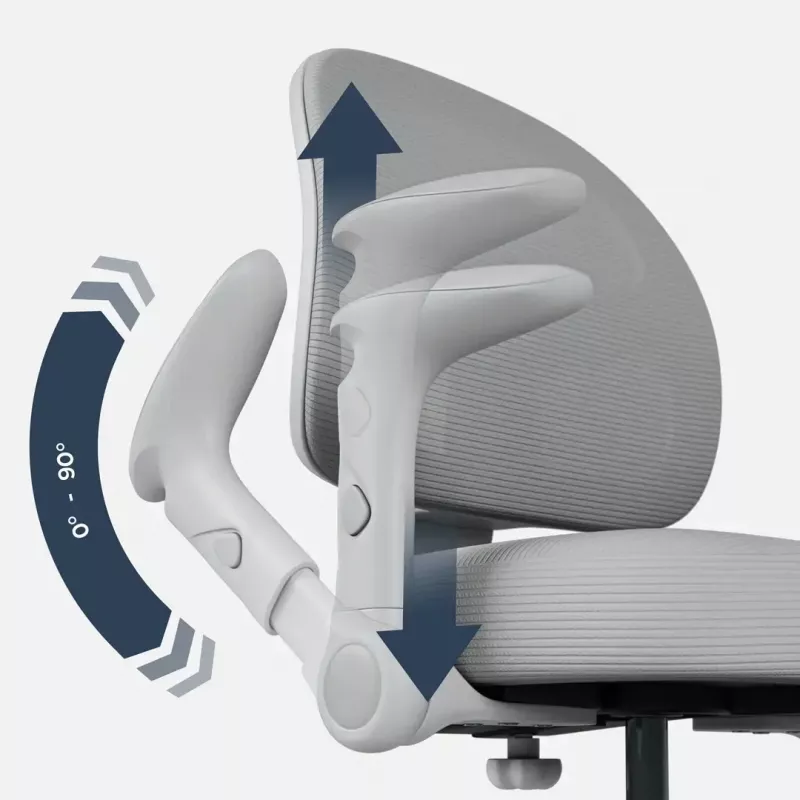 Pöördtool mark adler Junior 5.0 — ergonoomiline võrk seljatugi, vahtpolsterdatud iste, reguleeritav kõrgus 42–54 cm, hall