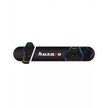 Mängutool Huzaro FORCE 4.4 RGB must — kangast polsterdatud istmekauss, max 130 kg, reguleeritav seljatugi, kõrgus 115–125 cm, RGB-valgustus