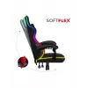 Mängutool Huzaro FORCE 4.4 RGB must — kangast polsterdatud istmekauss, max 130 kg, reguleeritav seljatugi, kõrgus 115–125 cm, RGB-valgustus