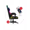 Mängutool Huzaro FORCE 4.4 RGB must — kangast polsterdatud istmekauss, max 130 kg, reguleeritav seljatugi, kõrgus 115–125 cm, RGB-valgustus