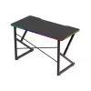 Mängulaud Huzaro Hero 1.7 RGB Must — sirge ergonoomiline laud 1200x600 mm, 750 mm kõrgus, LED, topsihoidja, kõrvaklappide konks