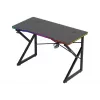Mängulaud Huzaro Hero 1.7 RGB Must — sirge ergonoomiline laud 1200x600 mm, 750 mm kõrgus, LED, topsihoidja, kõrvaklappide konks