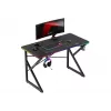 Mängulaud Huzaro Hero 1.7 RGB Must — sirge ergonoomiline laud 1200x600 mm, 750 mm kõrgus, LED, topsihoidja, kõrvaklappide konks