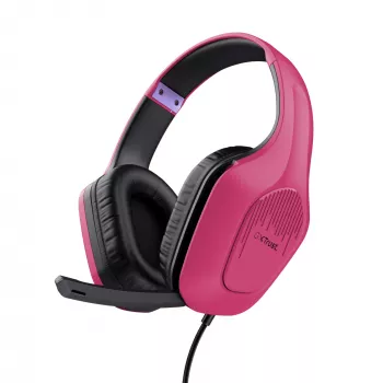Trust GXT 415P Zirox Peakomplekt Juhtmega Peapael Mängimine Roosa