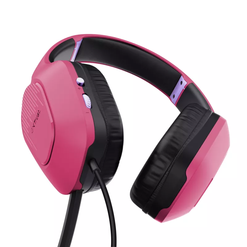 Trust GXT 415P Zirox Peakomplekt Juhtmega Peapael Mängimine Roosa