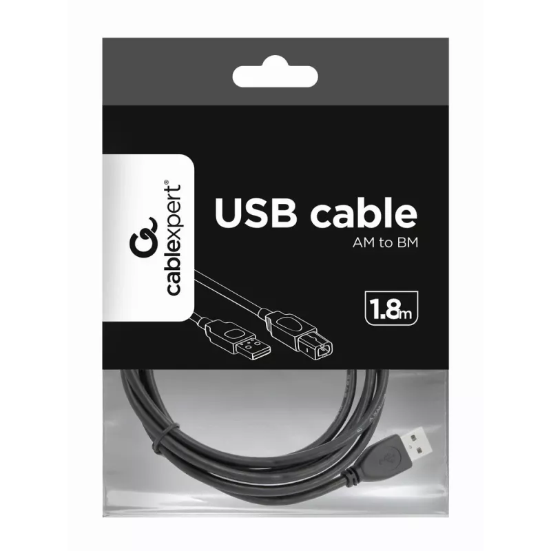 GEMBIRD USB 2.0 A-pistik B-pistik kaabel 2,0 m (6 jalga) – must / hulgipakend (ccp-USB2-ambm-6)