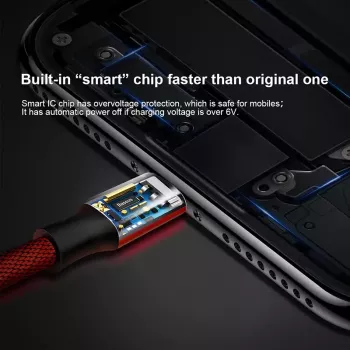 USB-A kuni Lightning kaabel Baseus Yiven 1.8 m, 2 A väljund, punane, termoplastsest elastomeerist ümbris
