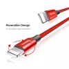 USB-A kuni Lightning kaabel Baseus Yiven 1.8 m, 2 A väljund, punane, termoplastsest elastomeerist ümbris