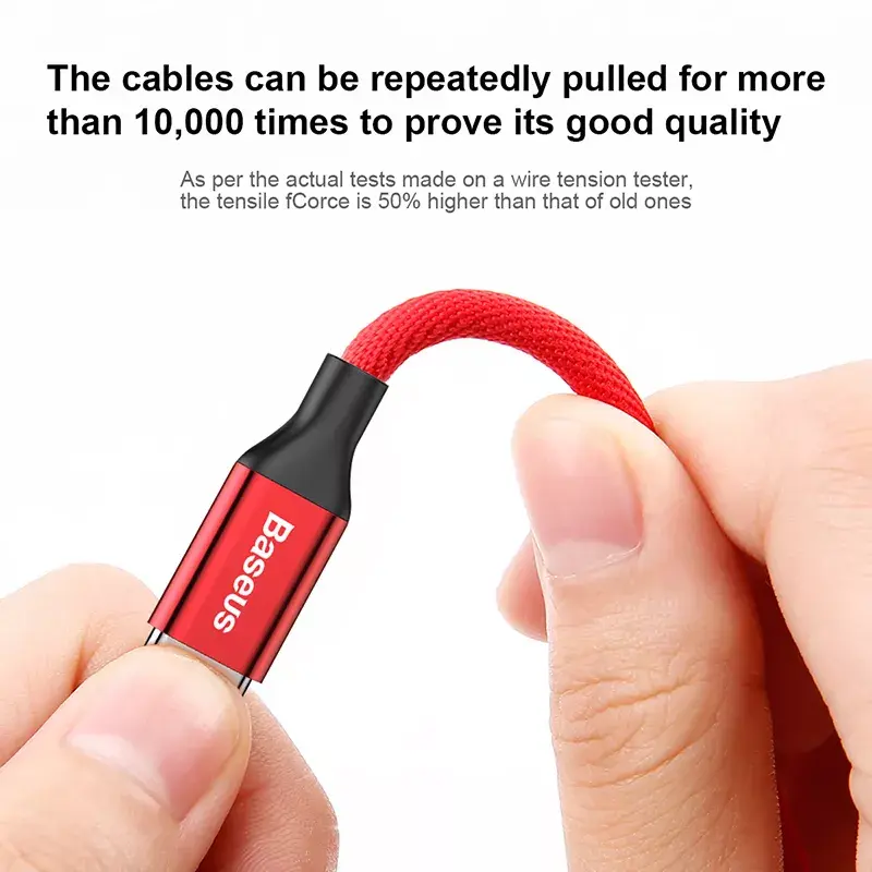 USB-A kuni Lightning kaabel Baseus Yiven 1.8 m, 2 A väljund, punane, termoplastsest elastomeerist ümbris