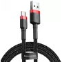 BASEUS punutud Cafule kiirlaadimiskaabel - USB Type-A kuni Type-C 2A - 2 m - must (nailon)