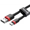 BASEUS punutud Cafule kiirlaadimiskaabel - USB Type-A kuni Type-C 2A - 2 m - must (nailon)