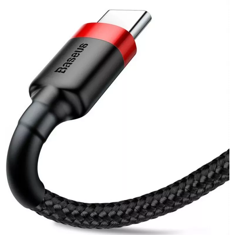 BASEUS punutud Cafule kiirlaadimiskaabel - USB Type-A kuni Type-C 2A - 2 m - must (nailon)