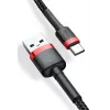 BASEUS punutud Cafule kiirlaadimiskaabel - USB Type-A kuni Type-C 2A - 2 m - must (nailon)