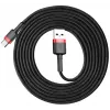 BASEUS punutud Cafule kiirlaadimiskaabel - USB Type-A kuni Type-C 2A - 2 m - must (nailon)