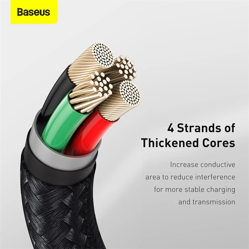 BASEUS Fast Charge Cafule andmekaabel - USB Type-A Lightningule - 480Mbps (2.4A PD) - 1m - Must