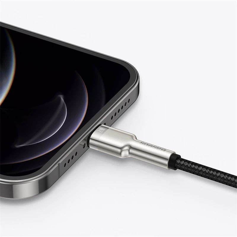 BASEUS Fast Charge Cafule andmekaabel - USB Type-A Lightningule - 480Mbps (2.4A PD) - 1m - Must