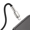 BASEUS Fast Charge Cafule andmekaabel - USB Type-A Lightningule - 480Mbps (2.4A PD) - 1m - Must