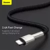 BASEUS Fast Charge Cafule andmekaabel - USB Type-A Lightningule - 480Mbps (2.4A PD) - 1m - Must