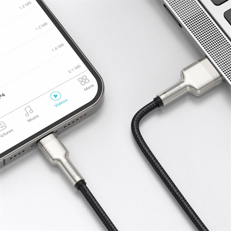BASEUS Fast Charge Cafule andmekaabel - USB Type-A Lightningule - 480Mbps (2.4A PD) - 1m - Must