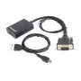 GEMBIRD VGA-HDMI-adapterikaabel, USB-toitega 15 cm – must