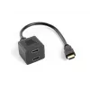 HDMI videosplitter LANBERG AD-0019-BK — 2x HDMI väljundit, Full HD 1920x1080, 0,2 m kaabel, must