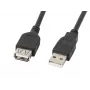 USB A - USB A kaabel LANBERG CA-USBE-10CC-0007-BK, USB 2.0, 0,7 m, must