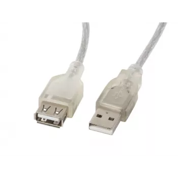 USB-kaabel LANBERG CA-USBE-12CC-0018-TR 1,8 m USB 2.0 A-ült A-le läbipaistev