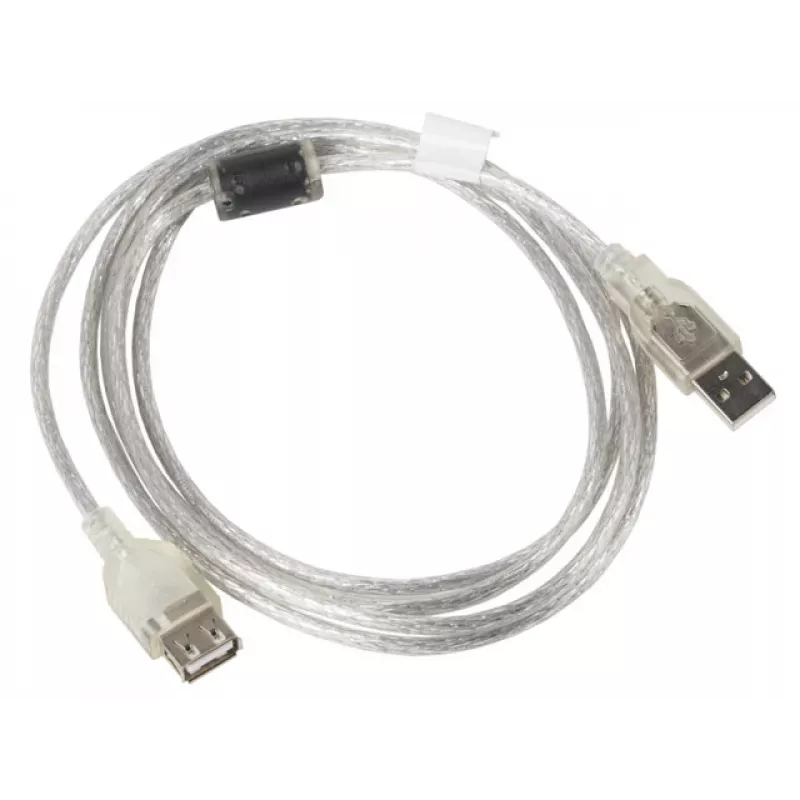 USB-kaabel LANBERG CA-USBE-12CC-0018-TR 1,8 m USB 2.0 A-ült A-le läbipaistev