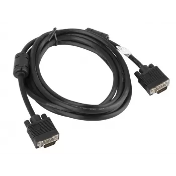 LANBERG VGA M/m kaabel topeltvarjestusega ferriit 3m must