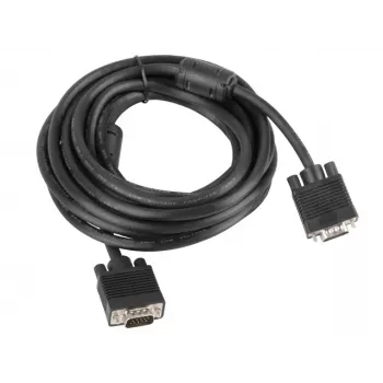 VGA-kaabel LANBERG CA-VGAC-10CC-0050-B, 5 m, isane-isanele, PVC-mantel, ferriithelmeste, must