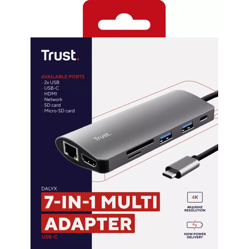 Trust Dalyx liidesekaardid/adapter Sisemine HDMI, RJ-45, USB 3.2 Gen 1 (3.1 Gen 1)