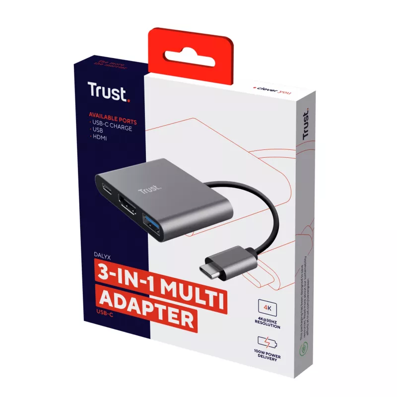 Trust Dalyx USB 3.2 Gen 1 (3.1 Gen 1) USB-C Alumiinium, Must