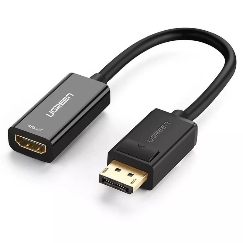 Videokaabli adapter UGREEN DisplayPort (isane) HDMI-le (emane) 0,25 m, kullatud kontaktid, toetab 1080p