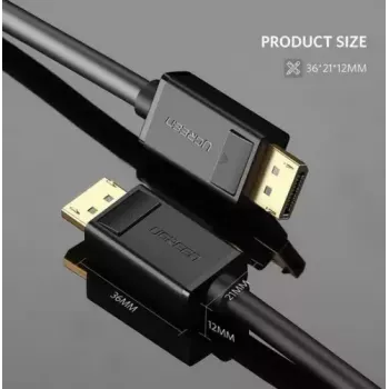 DisplayPort-kaabel UGREEN DP102 1 m, DisplayPort 1.2, 21,6 Gbit/s, 3840×2160@60Hz, must