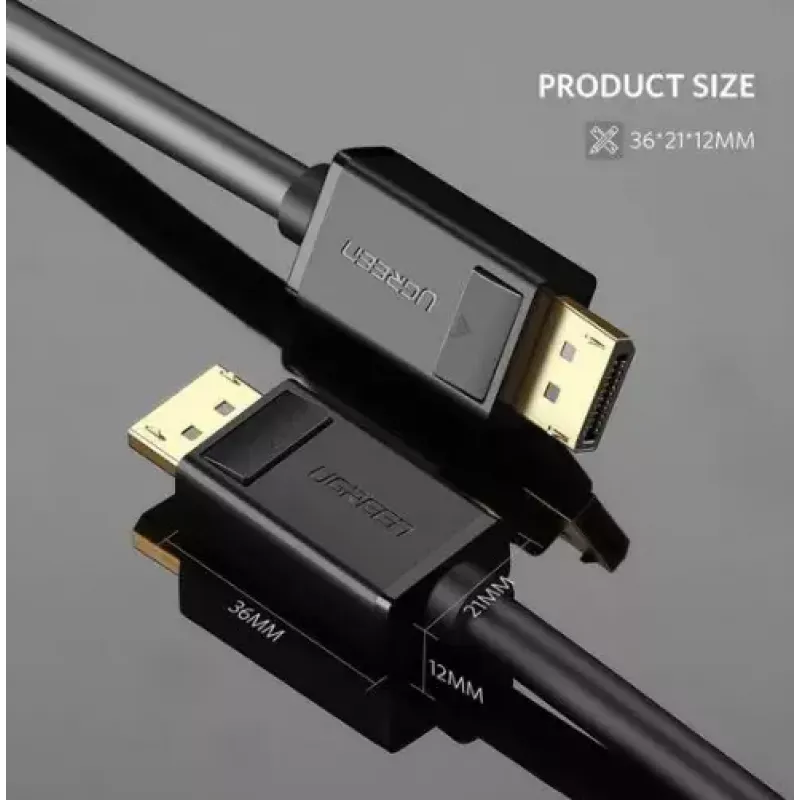 DisplayPort-kaabel UGREEN DP102 1 m, DisplayPort 1.2, 21,6 Gbit/s, 3840×2160@60Hz, must