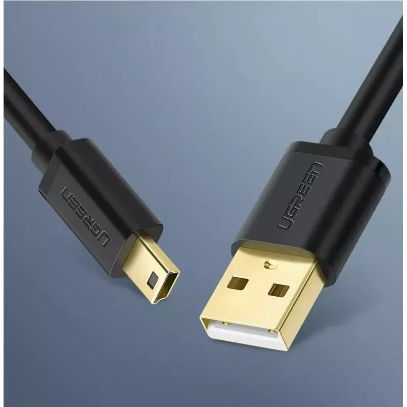 USB-kaabel UGREEN 10385 Mini-USB 480 Mbps 1,5 m must, kiirlaadimine