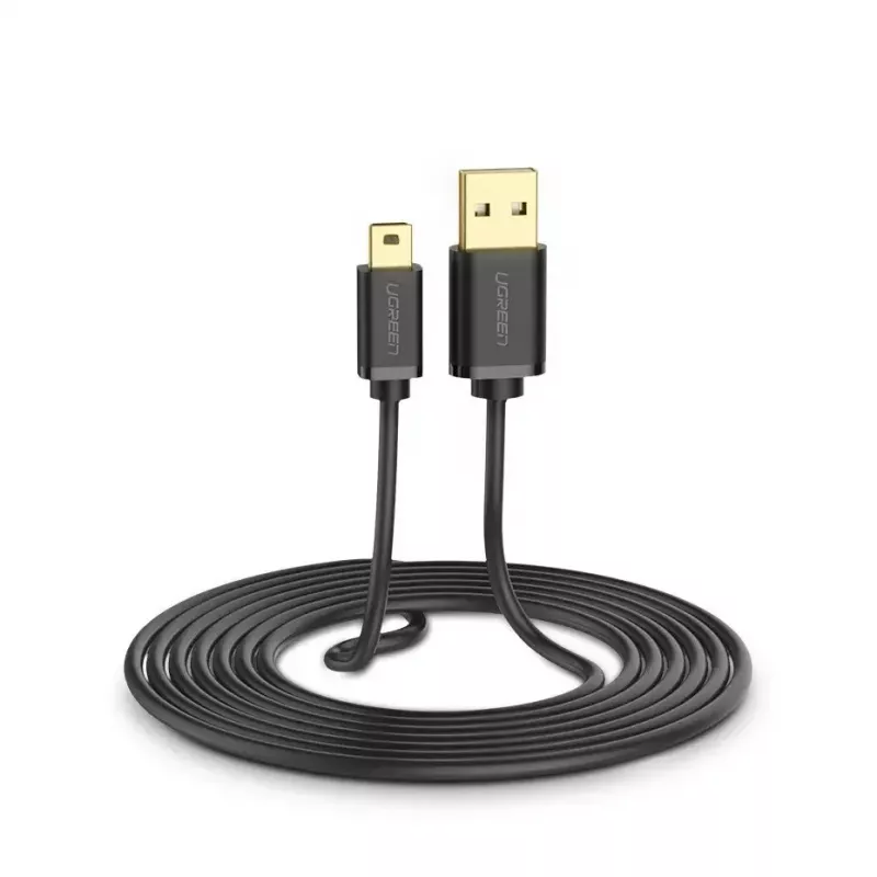 USB-kaabel UGREEN 10385 Mini-USB 480 Mbps 1,5 m must, kiirlaadimine