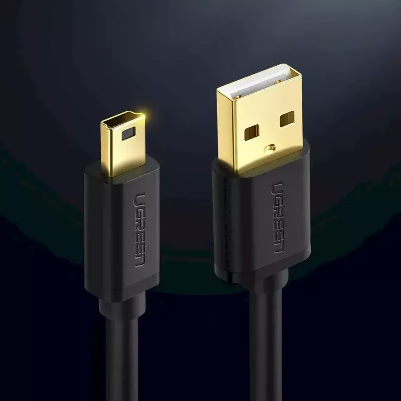 USB-kaabel UGREEN 10385 Mini-USB 480 Mbps 1,5 m must, kiirlaadimine