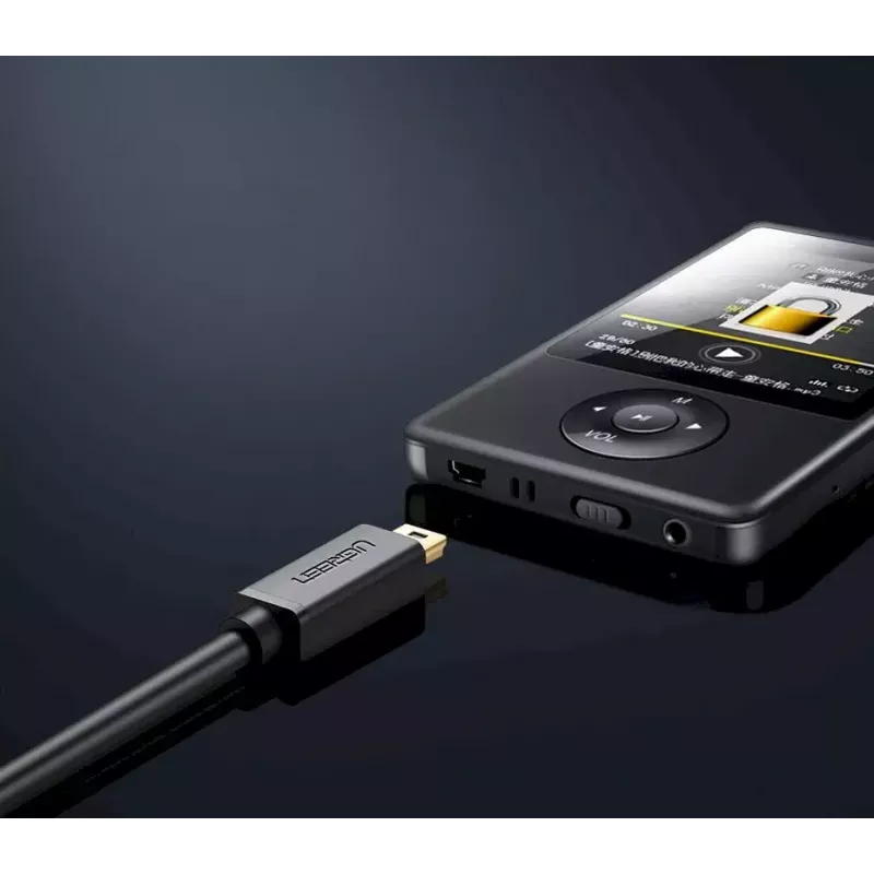 USB-kaabel UGREEN 10385 Mini-USB 480 Mbps 1,5 m must, kiirlaadimine