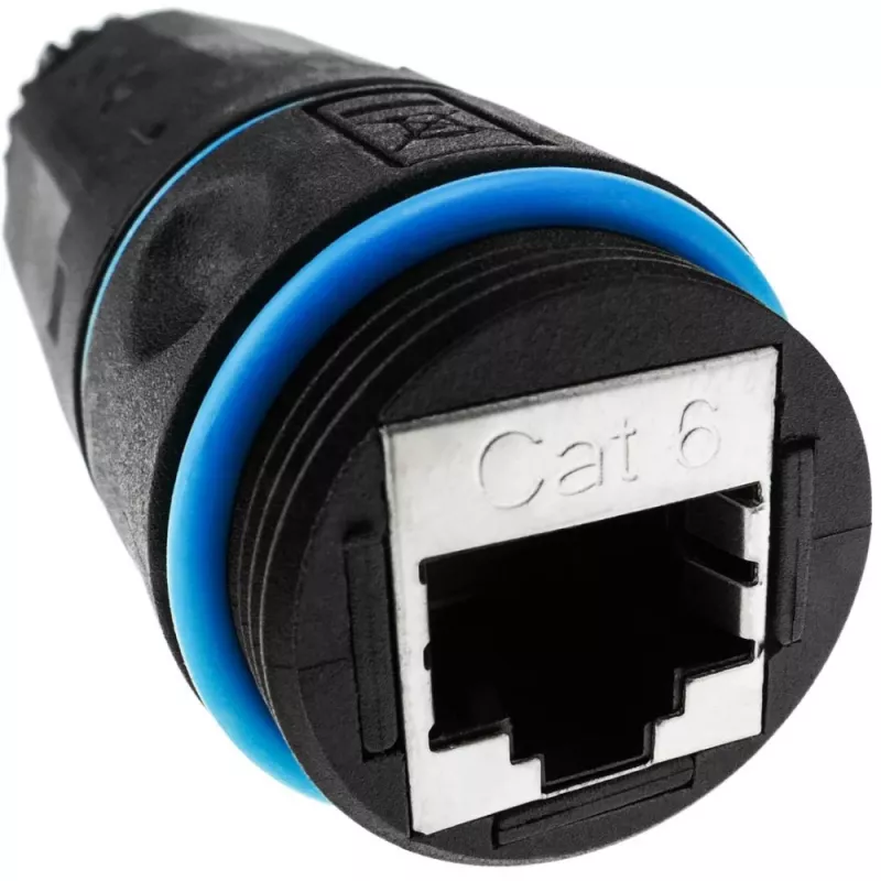 Techly IWP-MD C6-IP68T kaabli sugupooltevahetaja RJ-45 Must