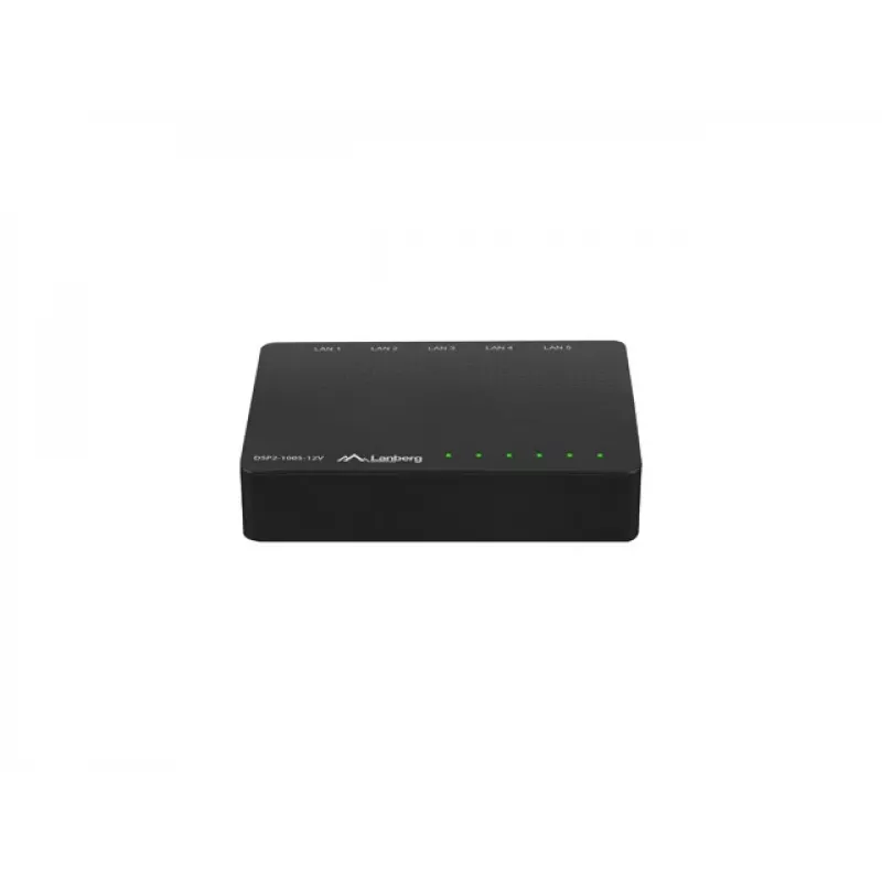 LANBERG Switch Dsp2-1005-12v 5x 1 Gbit/s haldamata Gigabit Ethernet lauaarvuti 12 V