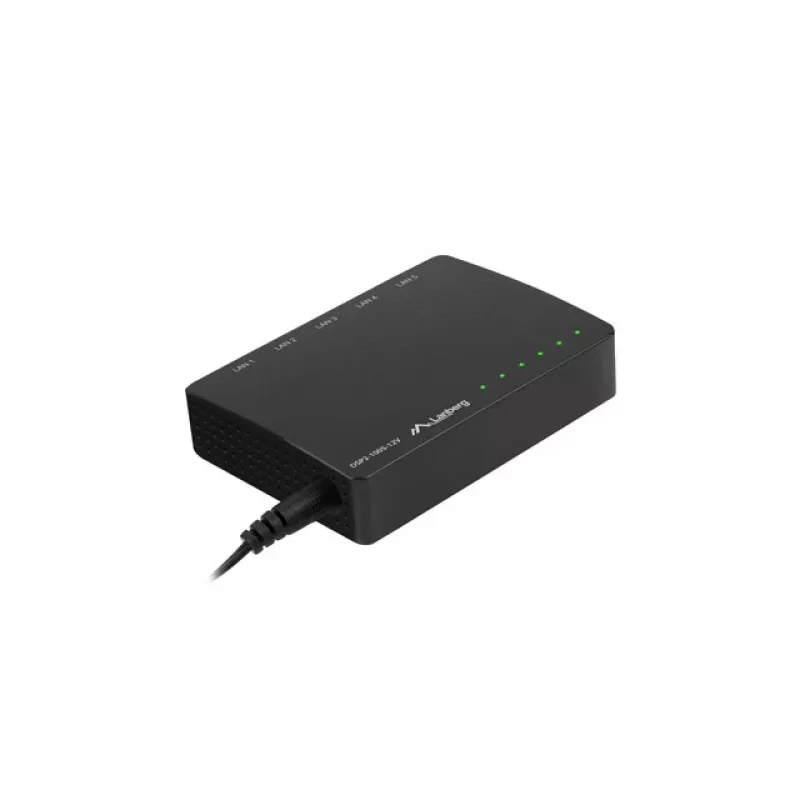 LANBERG Switch Dsp2-1005-12v 5x 1 Gbit/s haldamata Gigabit Ethernet lauaarvuti 12 V