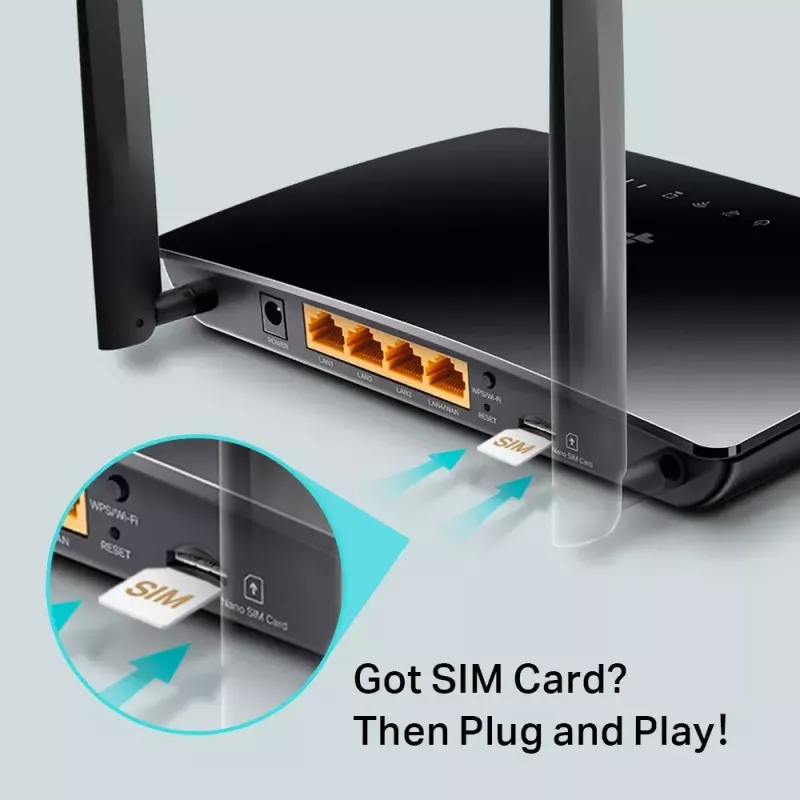 TP-Link Archer MR402 traadita ruuter Fast Ethernet Kaheribaline (2,4 GHz / 5 GHz) 4G Must