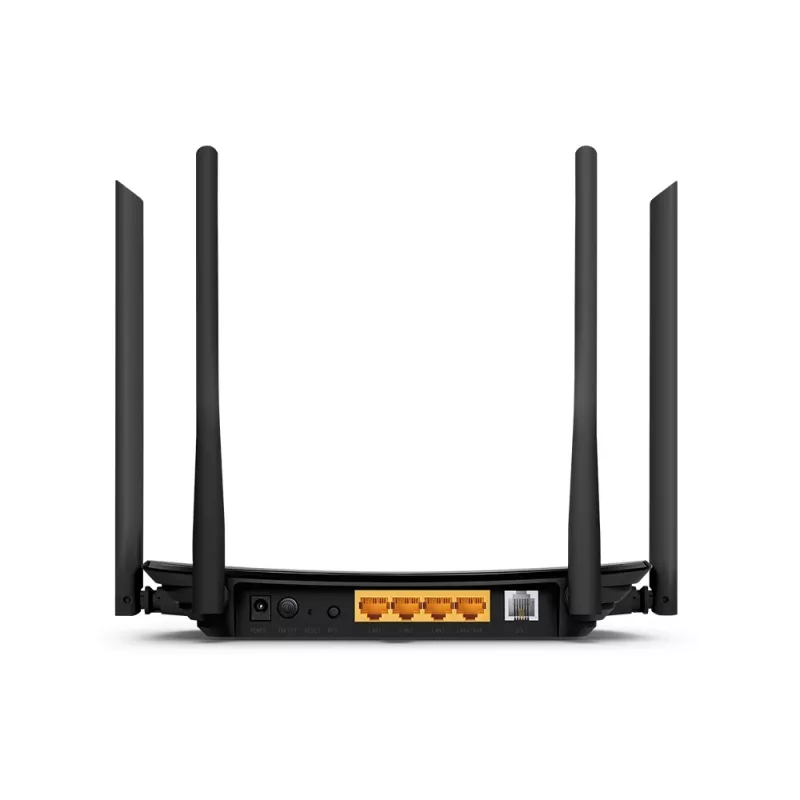 TP-Link AC1200 traadita VDSL/ADSL modemruuter, Wi-Fi 5 (802.11ac), kaheribaline (2,4 GHz / 5 GHz), Ethernet LAN, VDSL2, must, lauaruuter