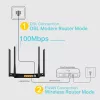 TP-Link AC1200 traadita VDSL/ADSL modemruuter, Wi-Fi 5 (802.11ac), kaheribaline (2,4 GHz / 5 GHz), Ethernet LAN, VDSL2, must, lauaruuter